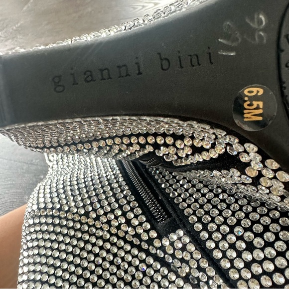 Gianni Bini GaborTwo Rhinestone Pointed Toe Tall Wedge Boots - Picture 3 of 7